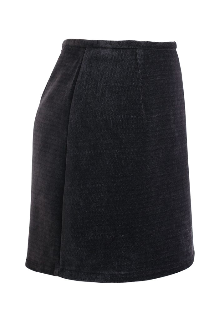 Minifalda Bud de pana en negro