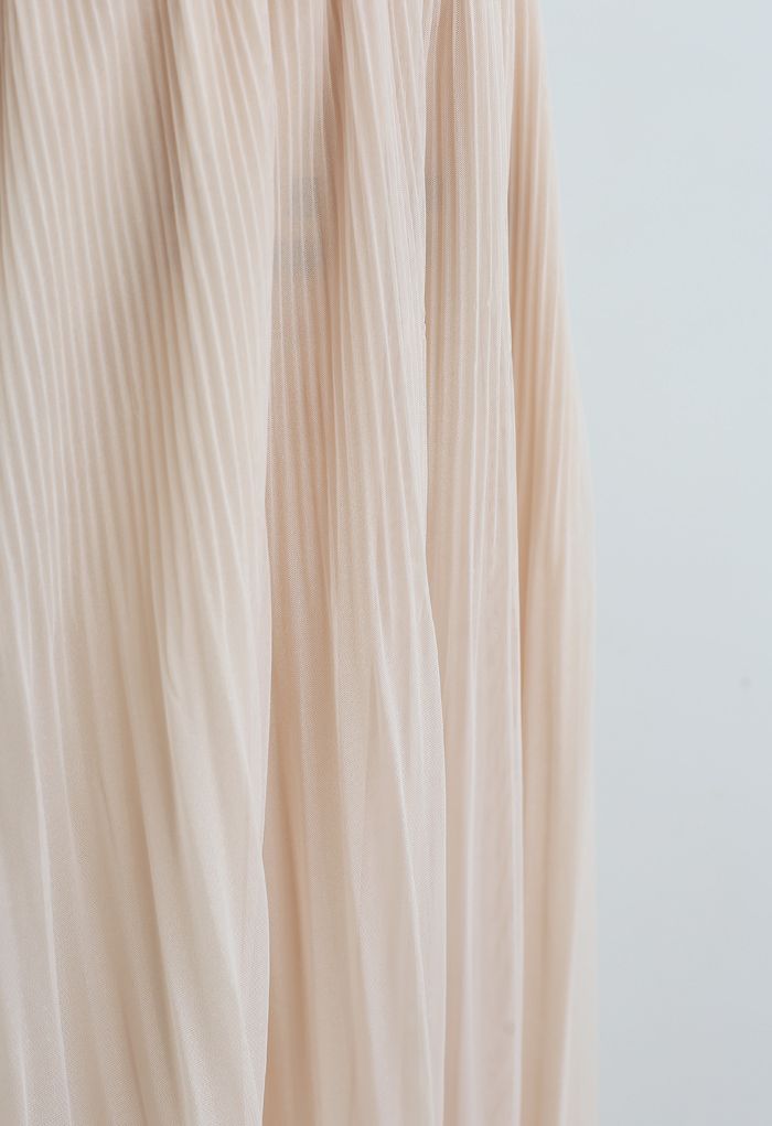 Falda midi plisada de gasa Lightsome en color crema