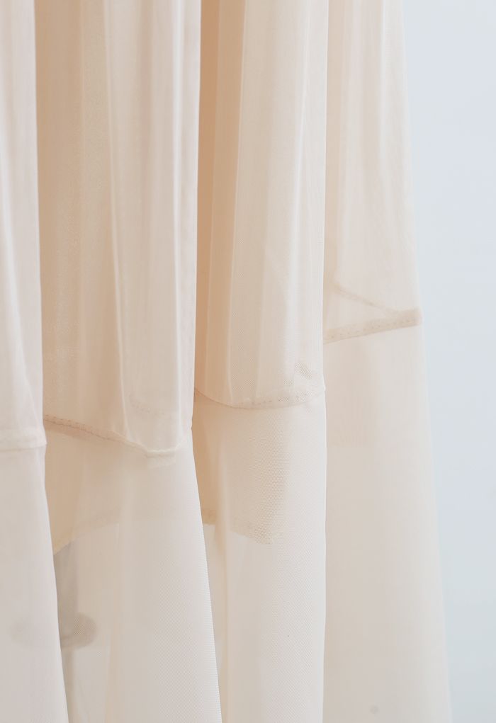 Falda midi plisada de gasa Lightsome en color crema