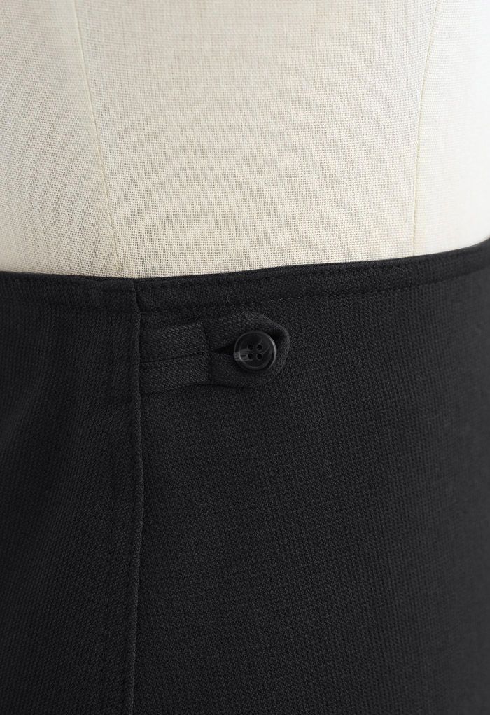 Minifalda Bud de botones dobles en negro