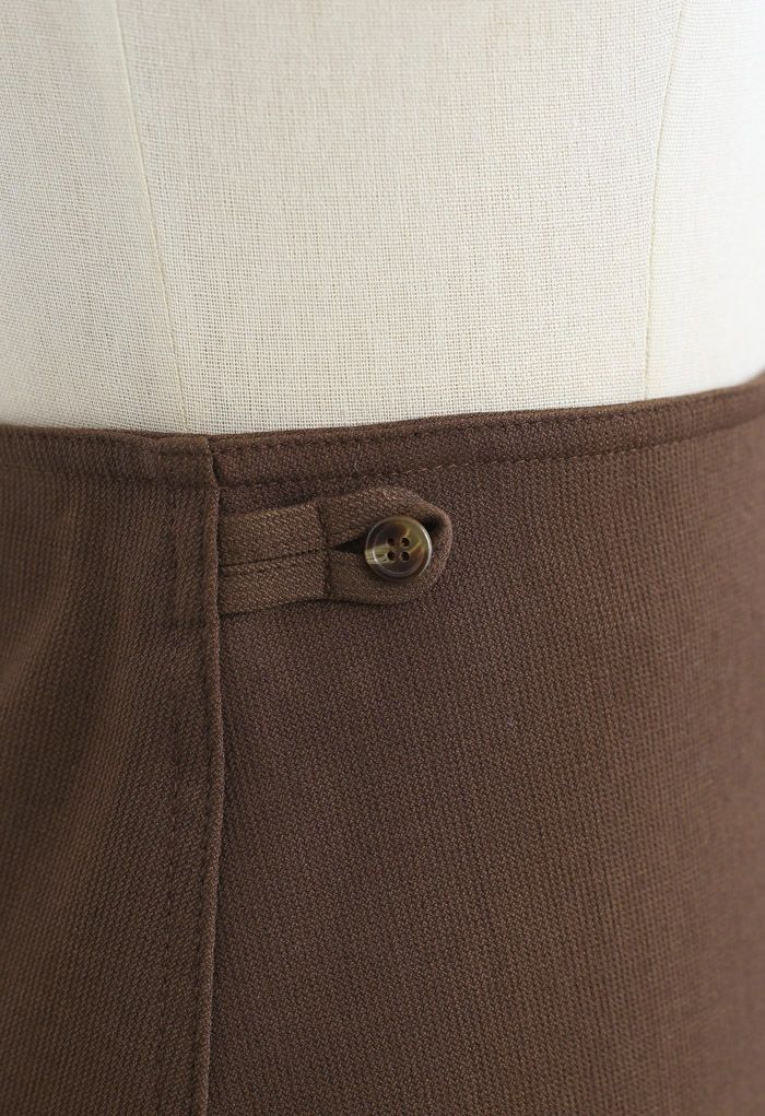 Minifalda Bud con botones dobles en caramelo