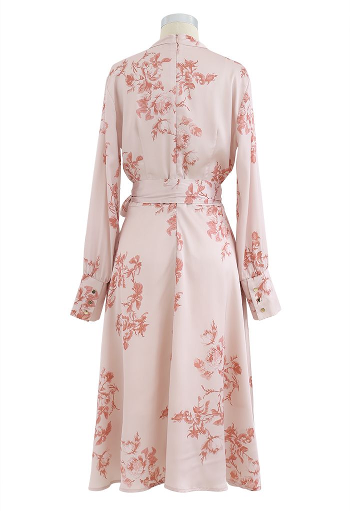 Agarra el vestido de satén con lazo floral de Spotlight en rosa
