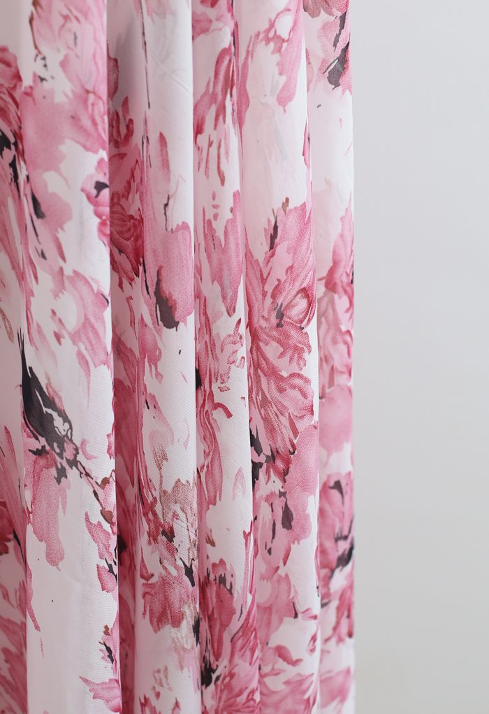 Falda larga de gasa floral de Timeless Favorite en rosa