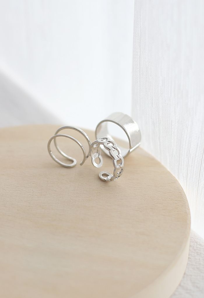Paquete de 3 anillos de diseño simple