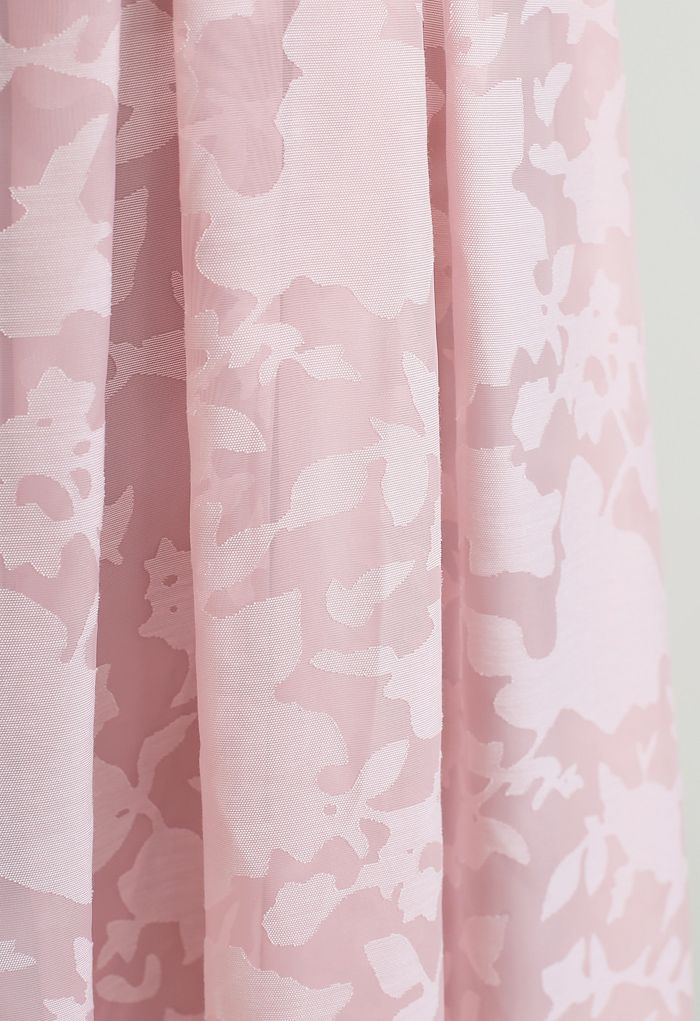 Falda plisada de organza Flower Shadow en rosa