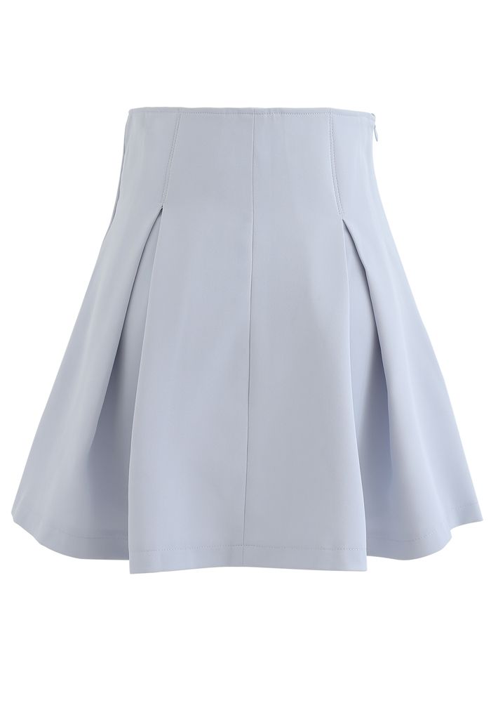 Minifalda plisada de corsé de cintura alta en azul bebé