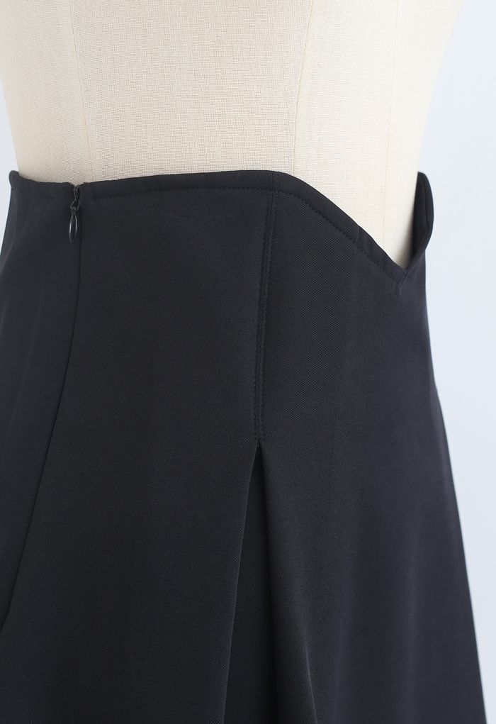 Minifalda plisada de corsé de cintura alta en negro