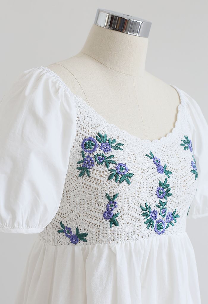 Vestido Dolly de algodón con bordado floral