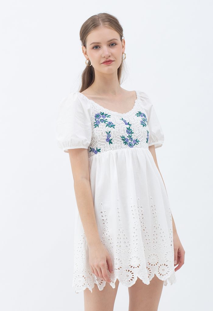 Vestido Dolly de algodón con bordado floral