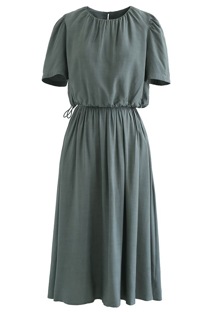 Conjunto de falda y top corto con cordón en la cintura en verde azulado