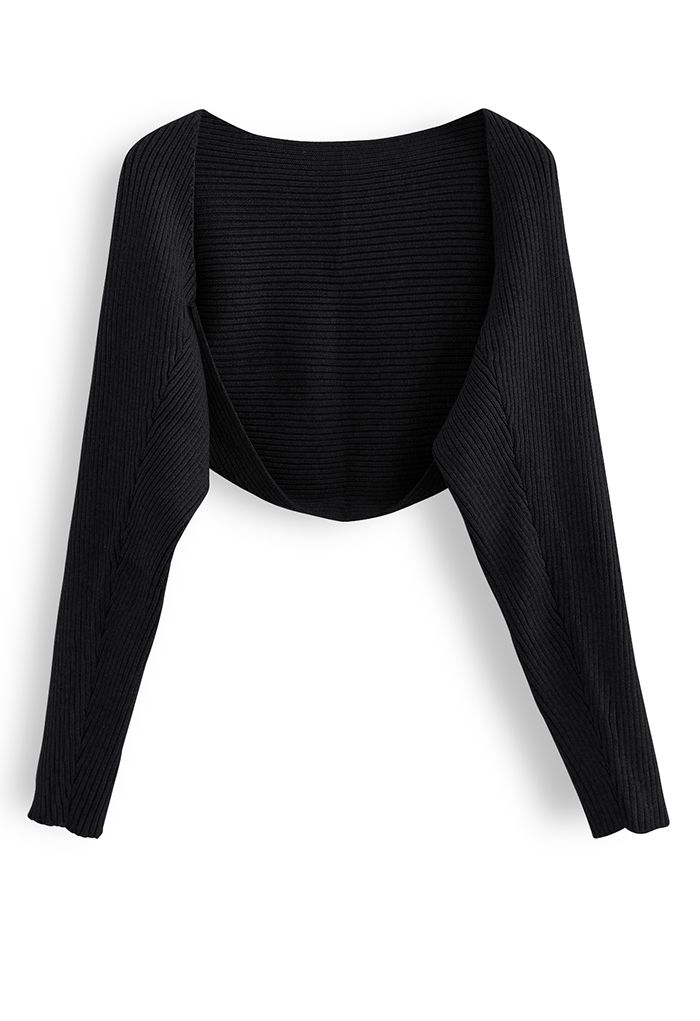 Vestido estilo blazer con doble botonadura y manga de suéter en negro