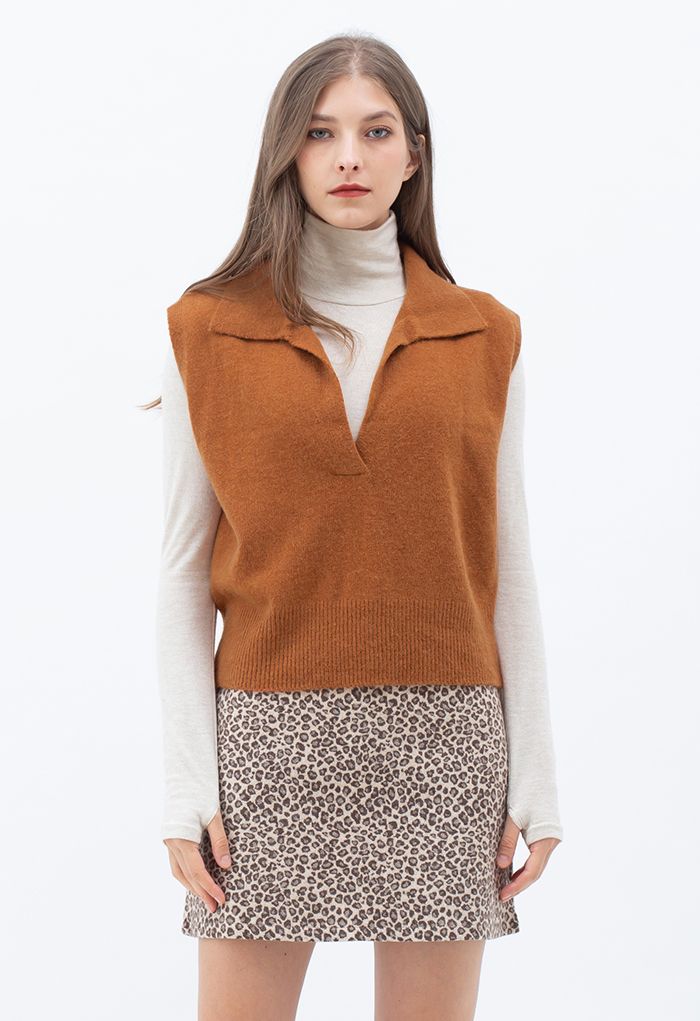 Minifalda Bud de mezcla de lana con estampado de leopardo
