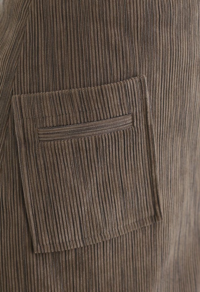 Minifalda Bud de pana con botones en marrón