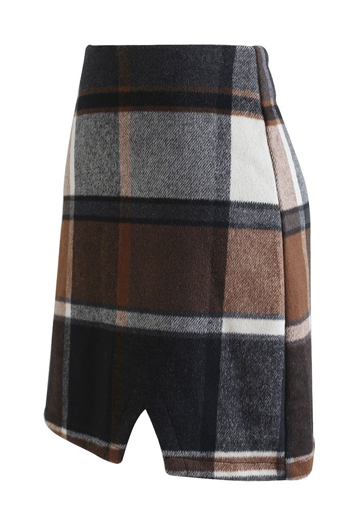 Minifalda Bud en mezcla de lana Chic + Tartán