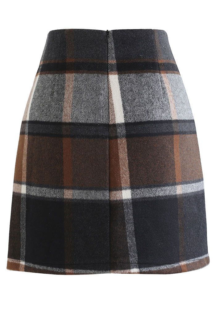 Minifalda Bud en mezcla de lana Chic + Tartán