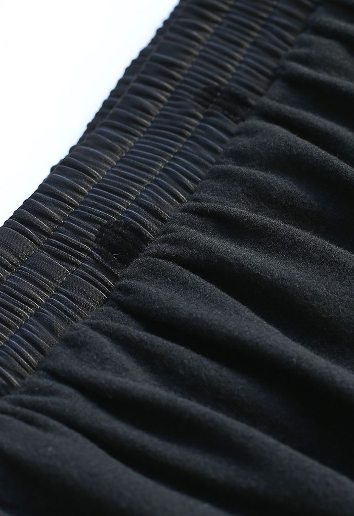 Falda midi de organza con lunares en negro de Glimmer