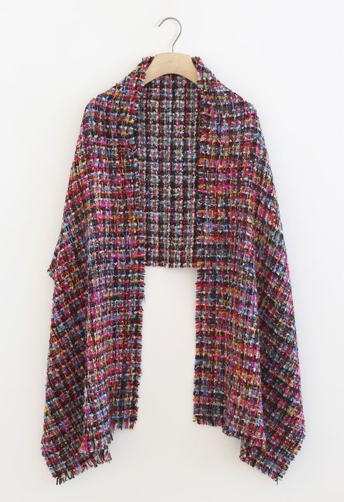 Bufanda extragrande de tweed de colores