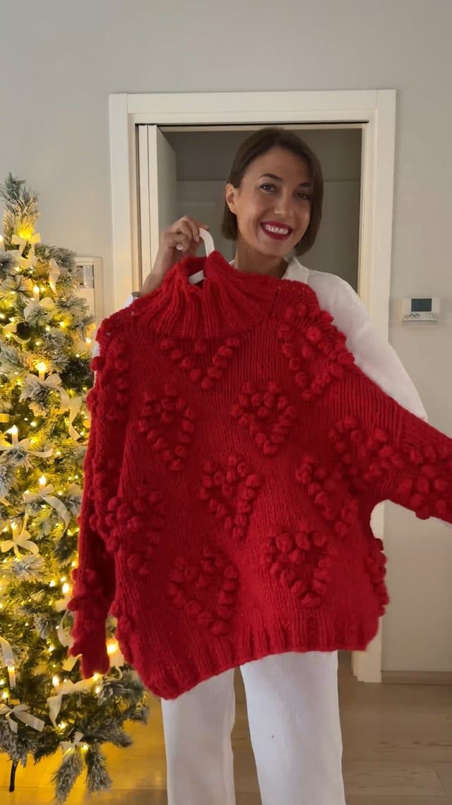 Suéter de cuello alto de Knit Your Love en rojo