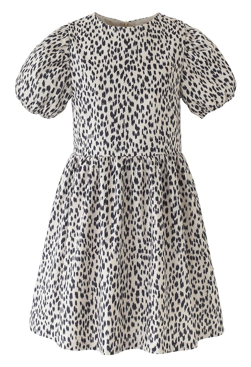 Vestido Dolly de manga corta con estampado de leopardo