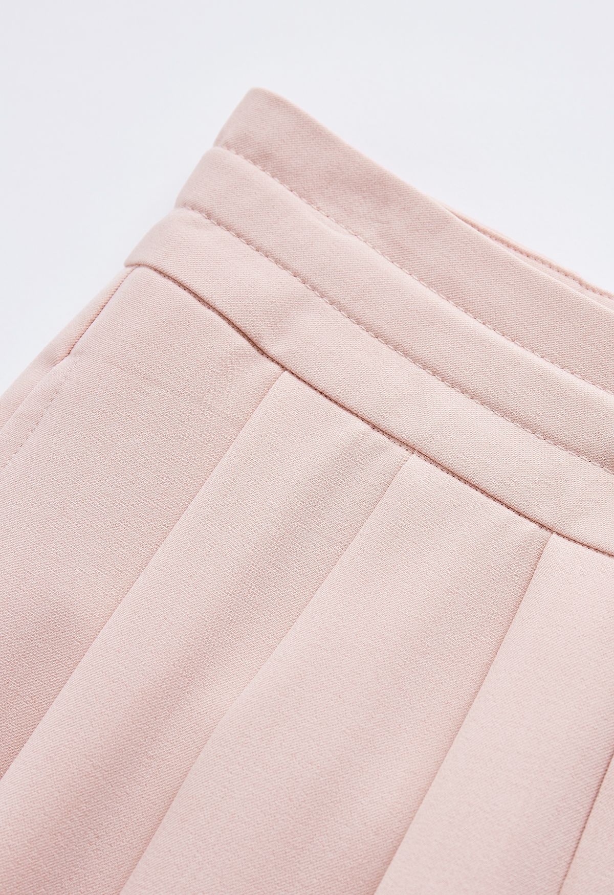 Pantalones de pernera ancha con cordón en la cintura con detalle plisado en rosa