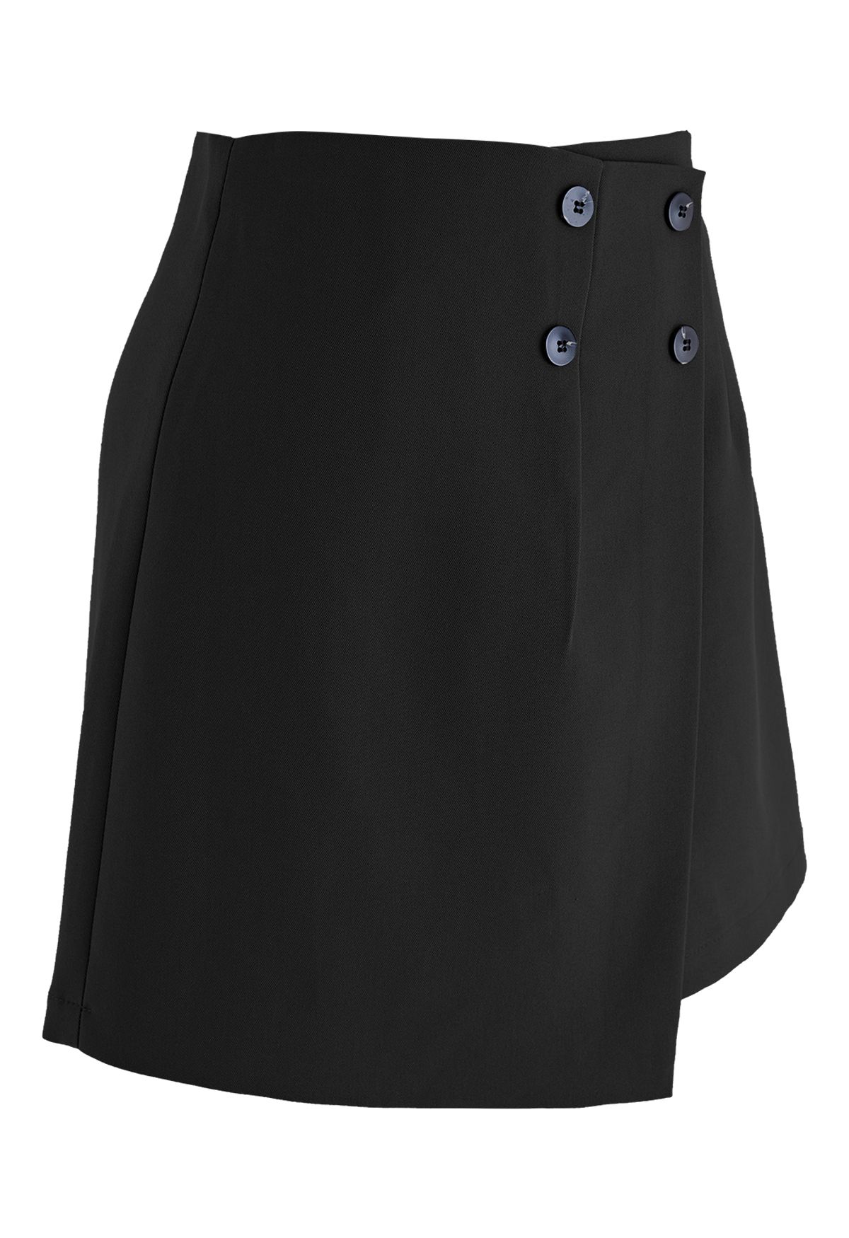 Minifalda Bud con solapa delantera abotonada en negro