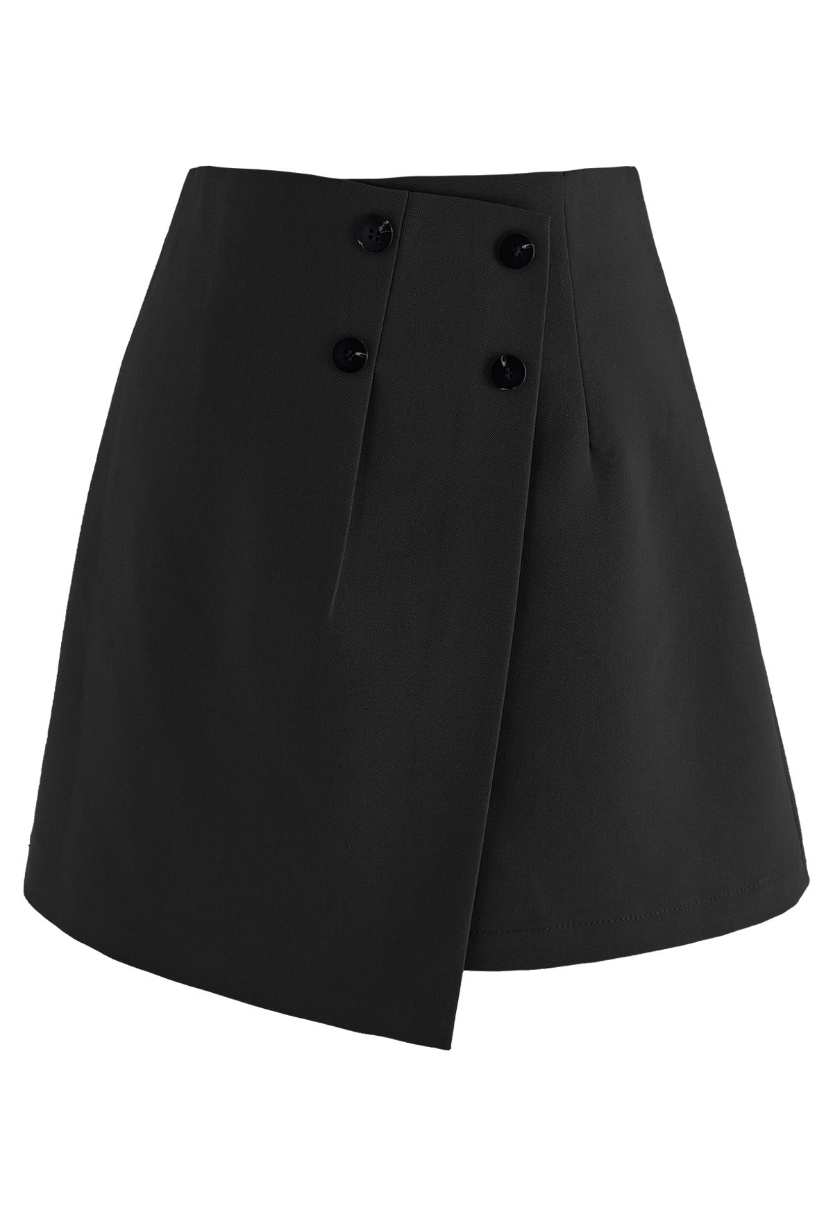 Minifalda Bud con solapa delantera abotonada en negro