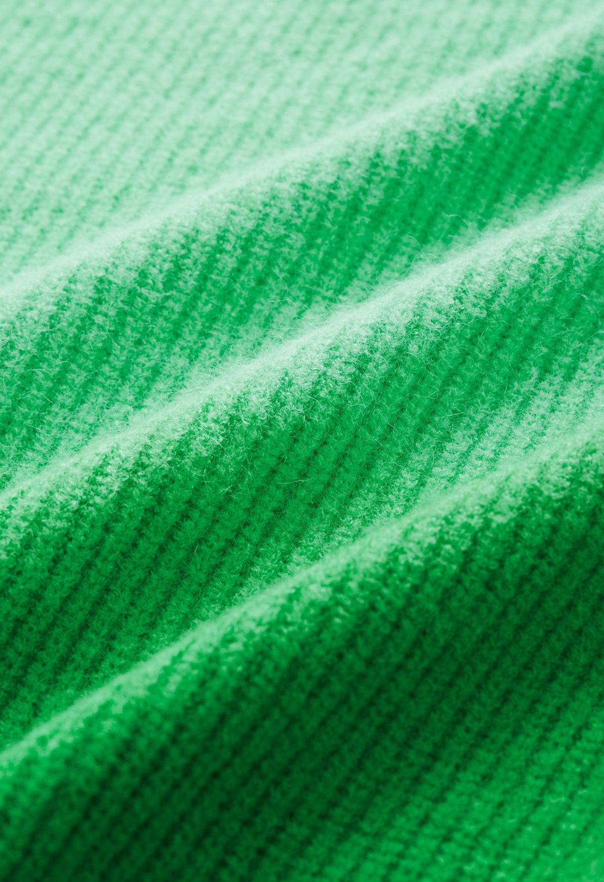Suéter de punto acanalado con cuello redondo Ombre en verde