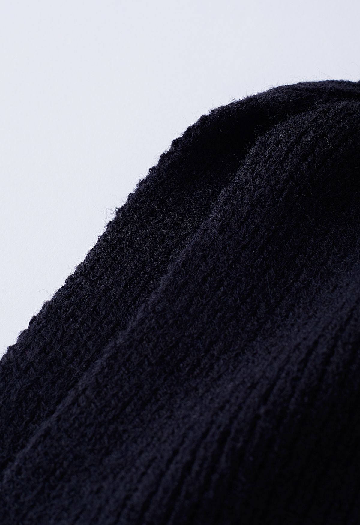 Suéter de Punto a Rayas con Bufanda Desmontable en Negro