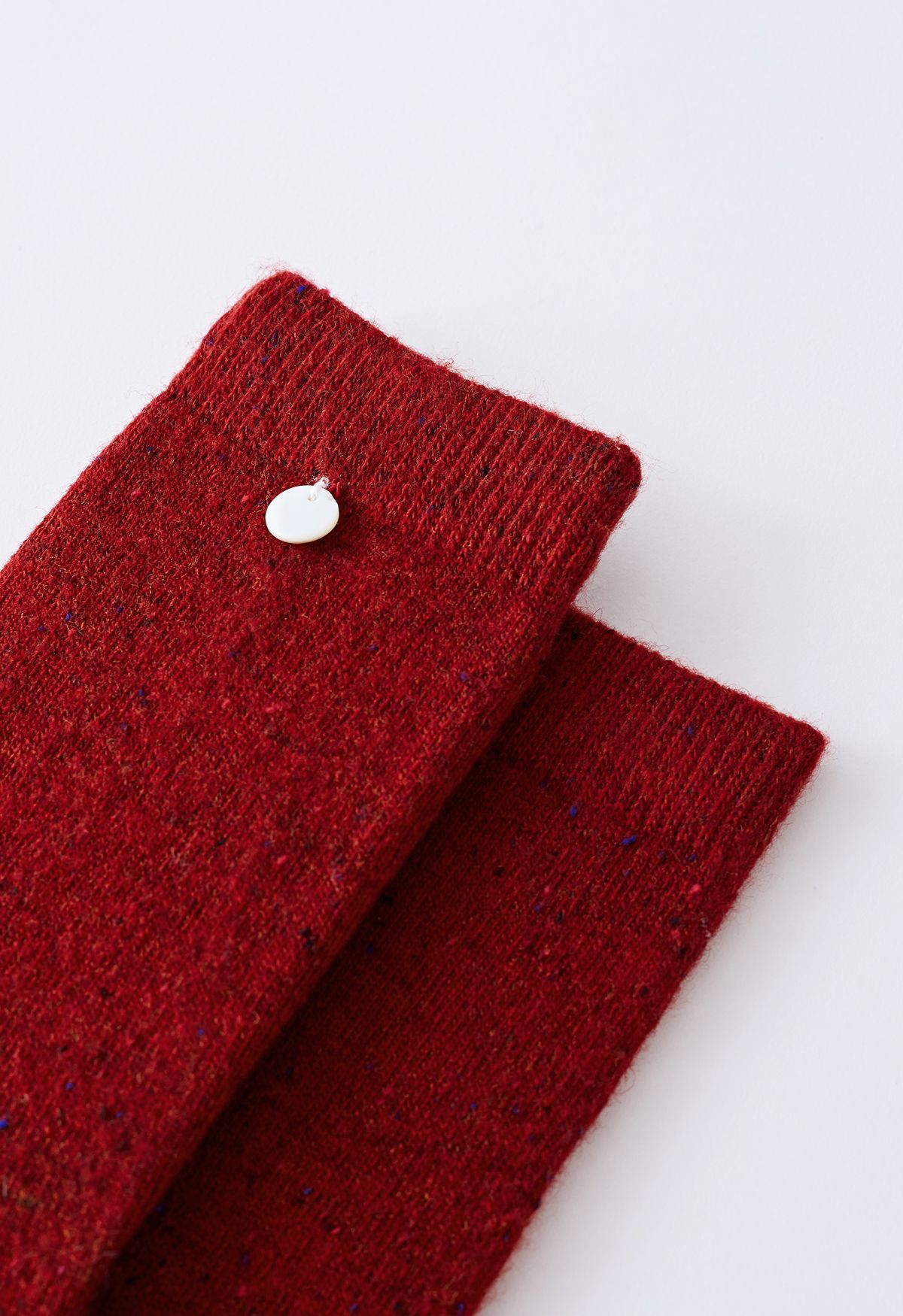 Calcetines de mezcla de lana con lunares de colores mixtos en rojo