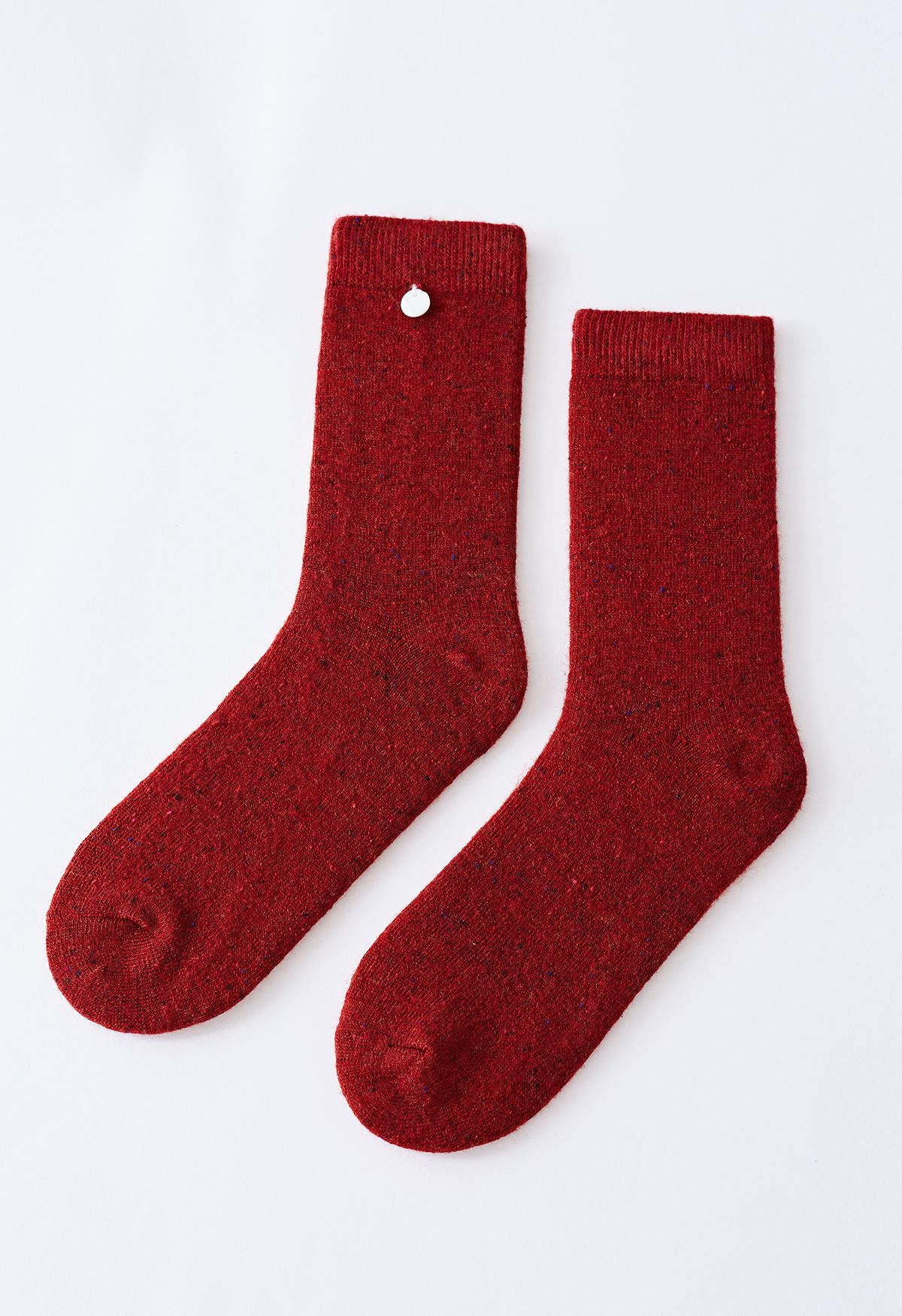 Calcetines de mezcla de lana con lunares de colores mixtos en rojo