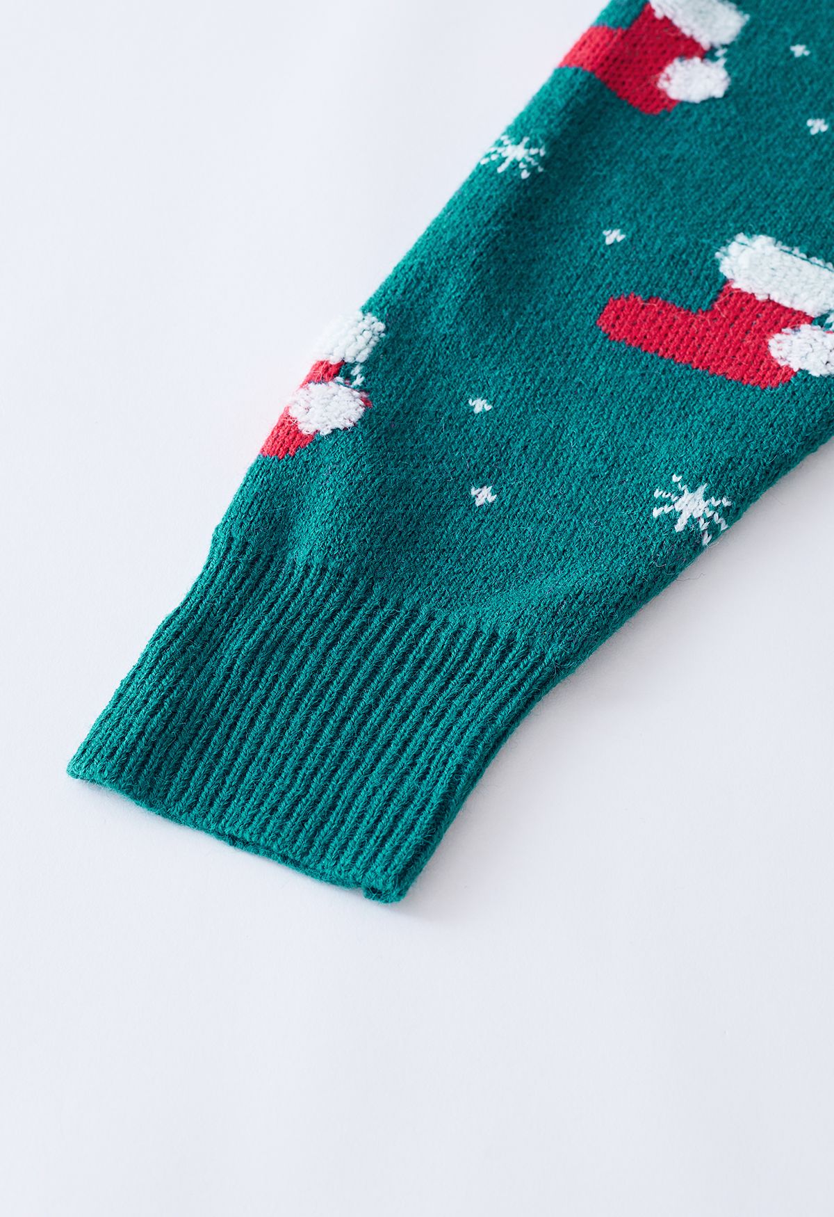 Suéter de punto de copo de nieve calcetín navideño