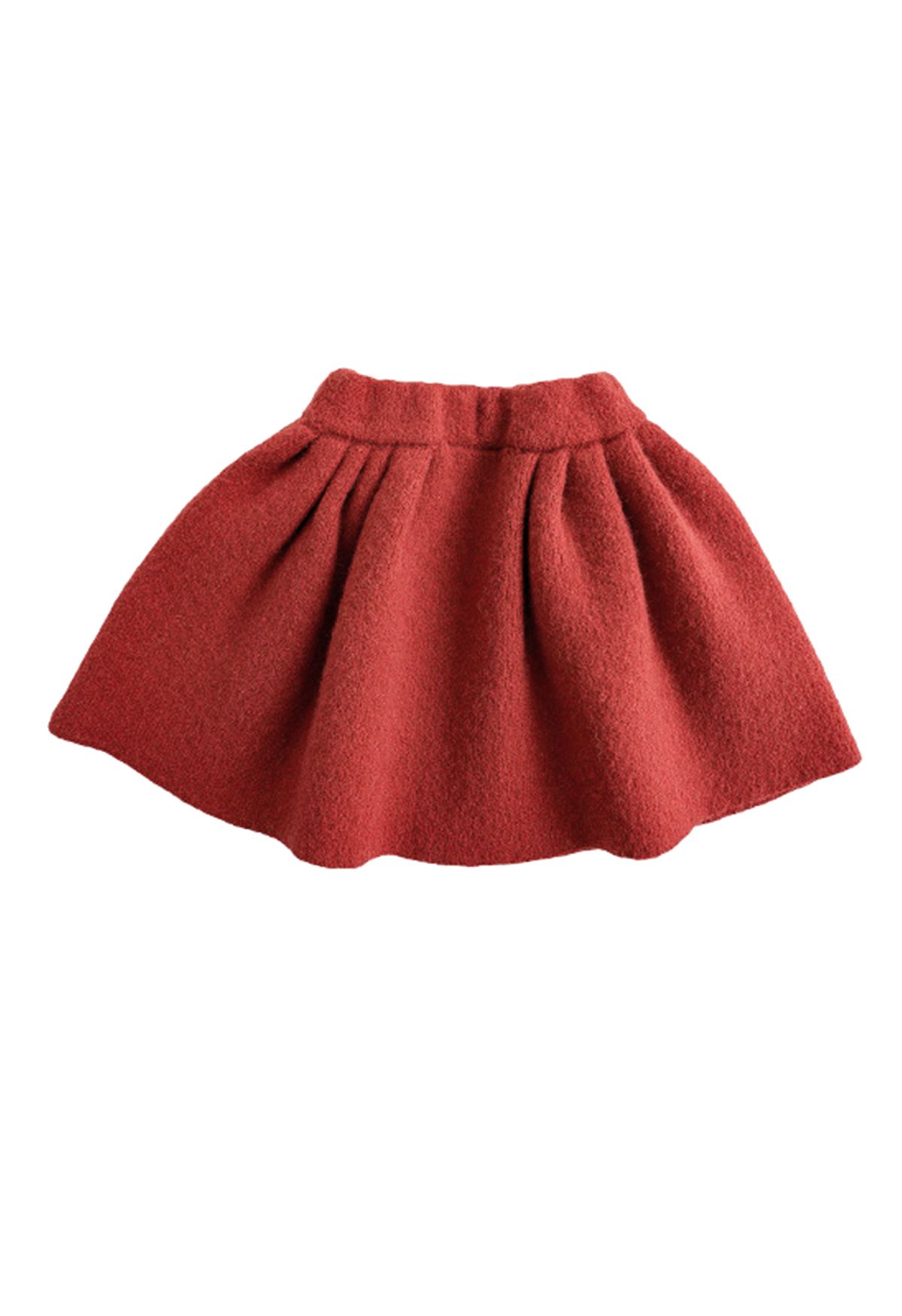 Falda plisada de color liso para niños