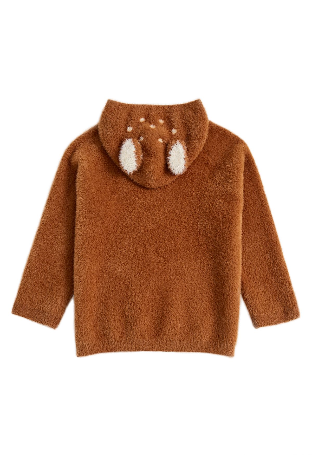 Suéter con capucha Sika Deer Fuzzy Knit en caramelo para niños