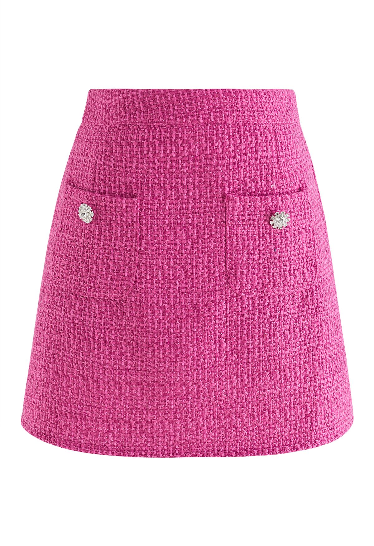 Minifalda pantalón de tweed Glaring Snowflake en rosa intenso