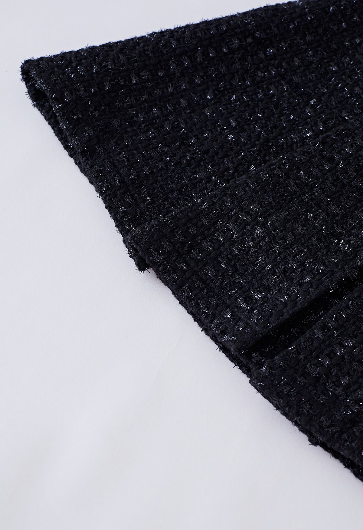 Falda pantalón de tweed plisada Glimmer Flare en negro