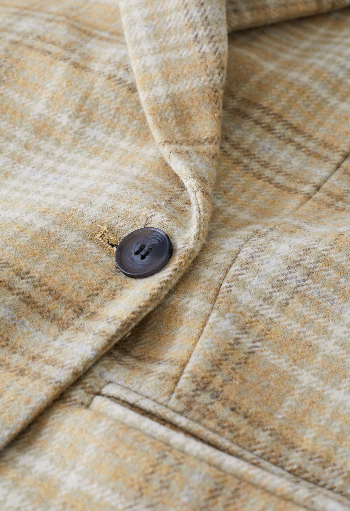 Blazer de mezcla de lana a cuadros con un botón en la parte delantera