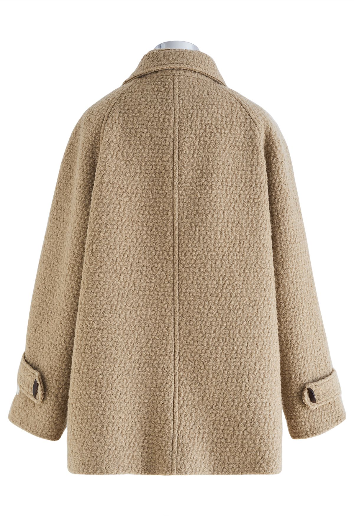 Abrigo de mezcla de lana con bolsillo con solapa en camel