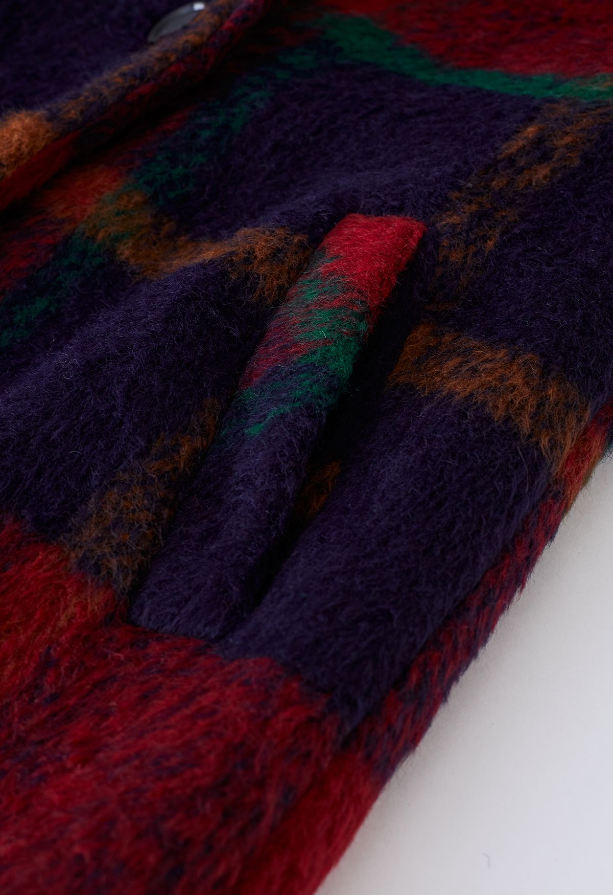 Abrigo festivo de mezcla de lana difusa a cuadros escoceses