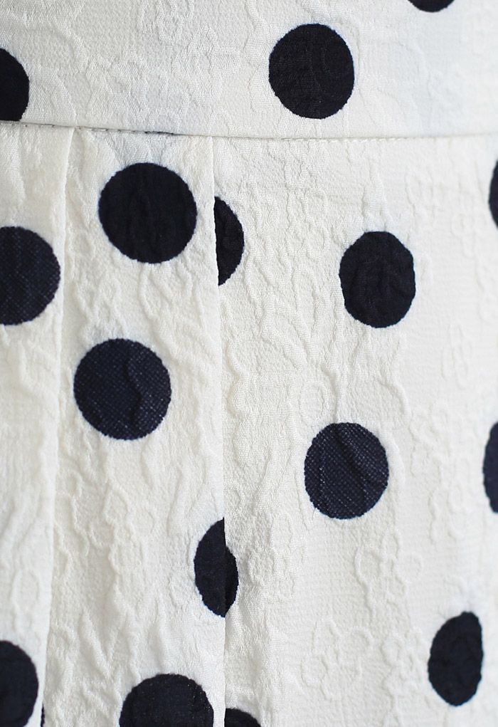 Falda plisada en relieve Black Dot Floret