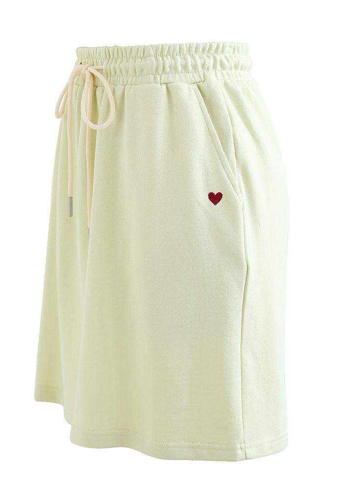 Minifalda de corazón con cordón en la cintura en color lima