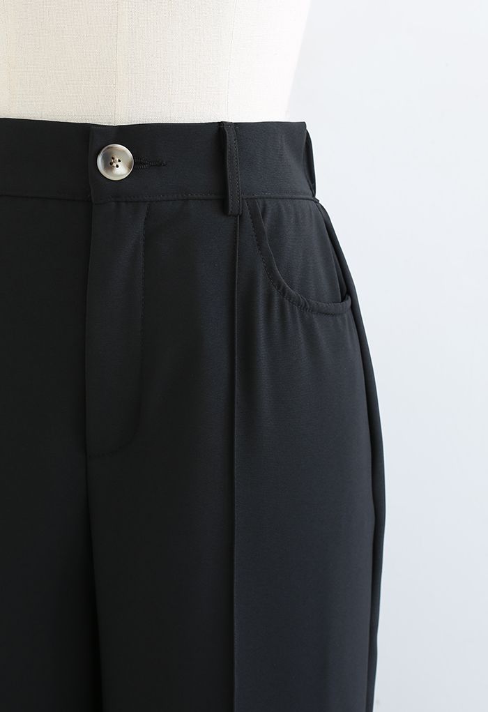 Pantalones Casuales Breezy Color Sólido en Negro