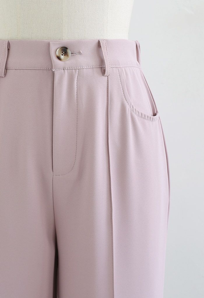 Pantalones Casuales Breezy Color Sólido en Rosa