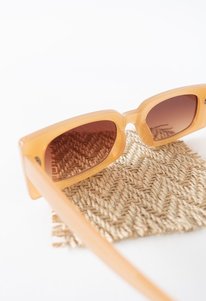 Gafas de sol rectangulares de aro completo en naranja