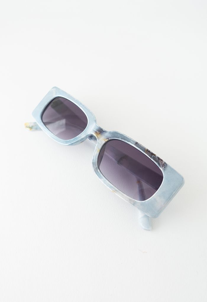 Gafas de sol rectangulares de aro completo en azul