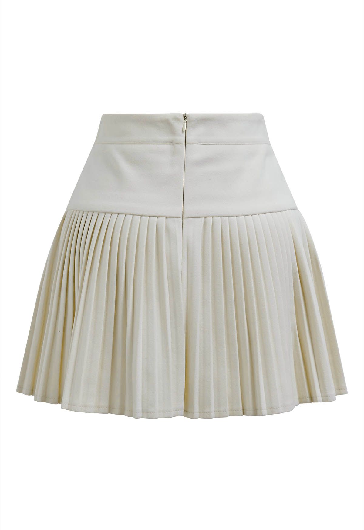 Minifalda plisada con cristales deslumbrantes en blanco