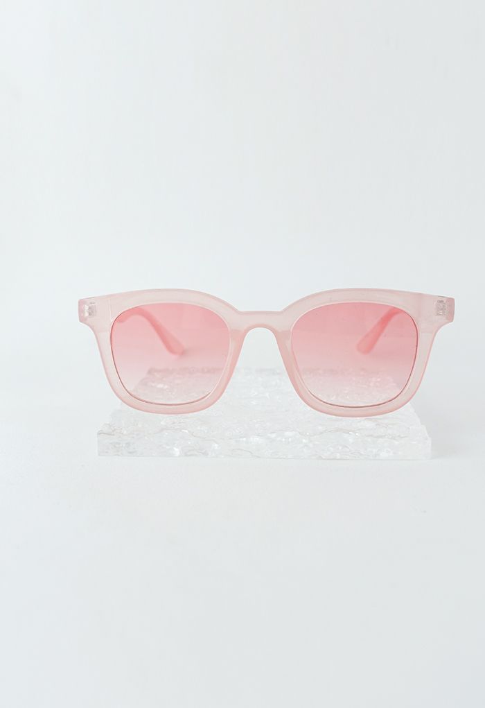 Gafas de sol rectangulares con borde ancho y lente degradada