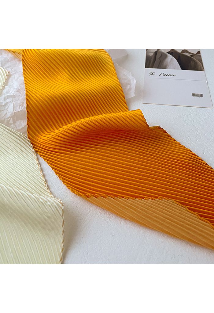 Bufanda de cinta plisada con degradado de sensación de seda