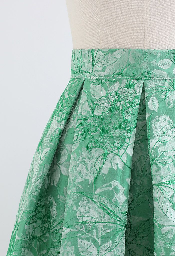 Falda de vuelo plisada en verde de Grape Manor