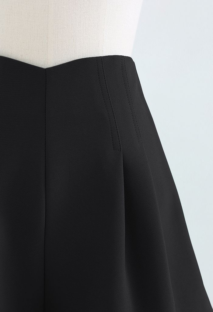Shorts plisados con cintura Stitches en negro