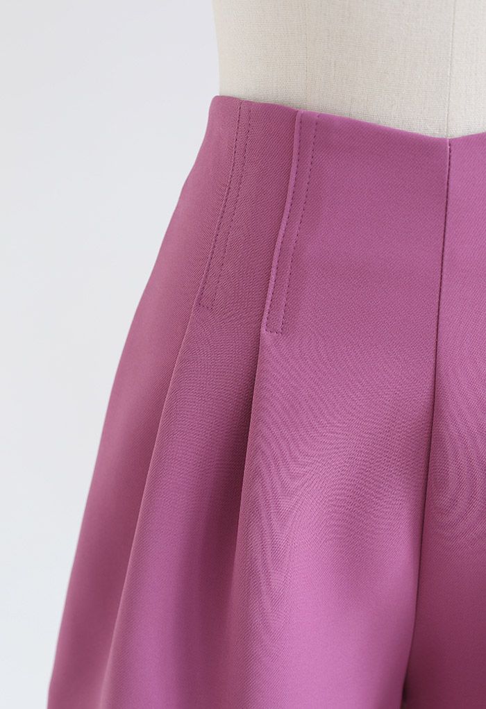 Shorts plisados con cintura Stitches en violeta